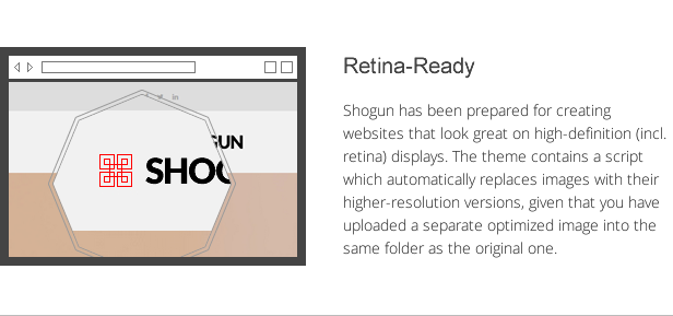shogun features - retina-ready