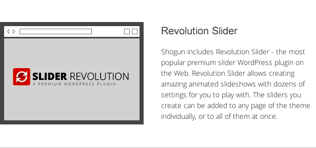 shogun features - revolution slider