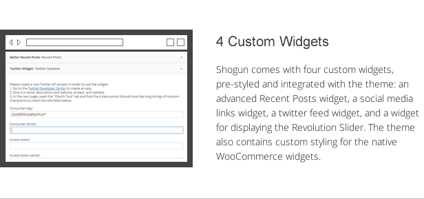 shogun features - 4 custom widgets