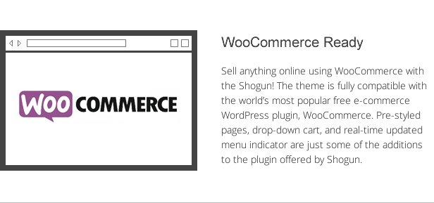 shogun features - woocommerce integration