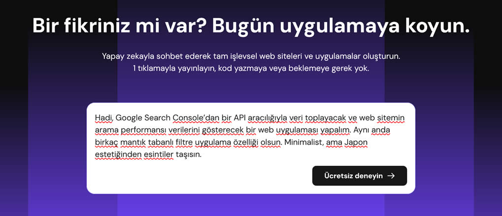 Hostinger Horizons: prompt örneği
