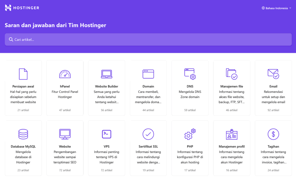 Hostinger: Pusat Bantuan