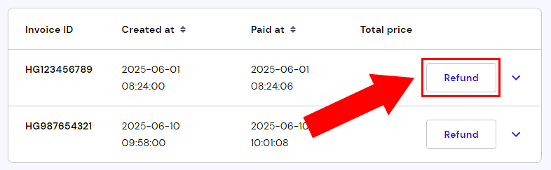Hostinger: visszatérítés