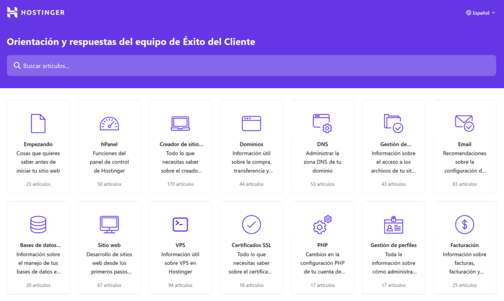 Hostinger: Centro de ayuda