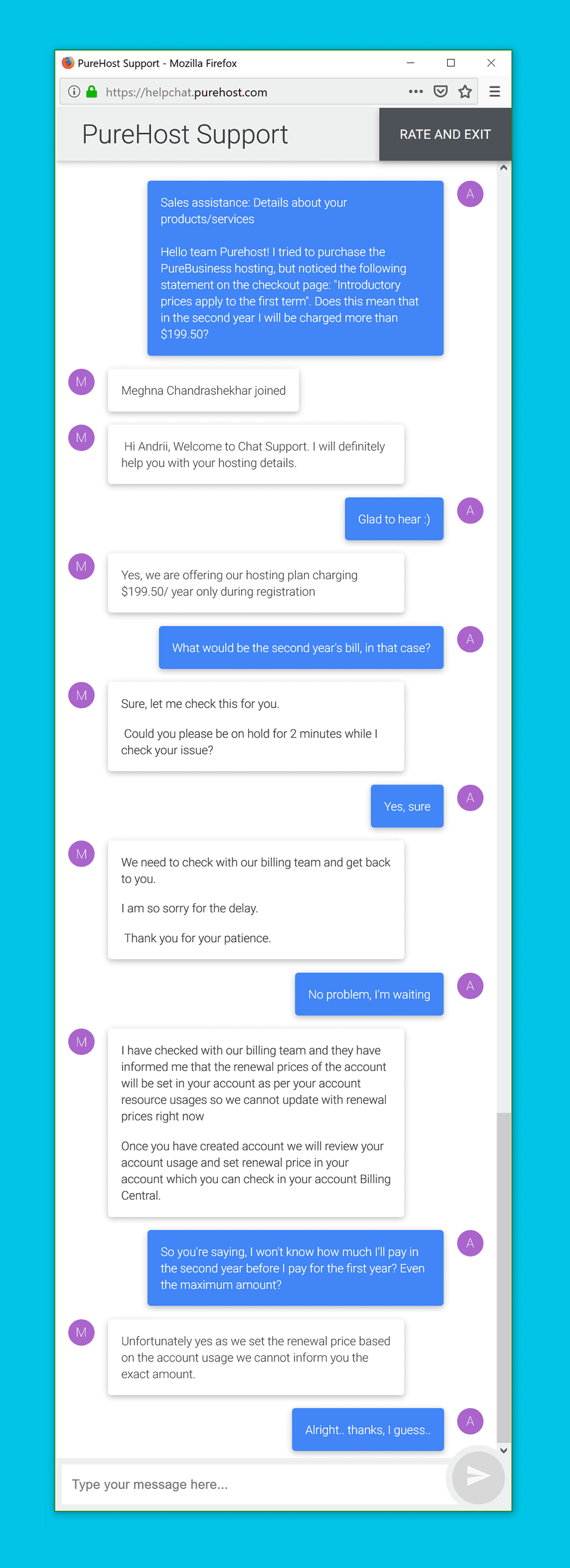 PureHost live chat