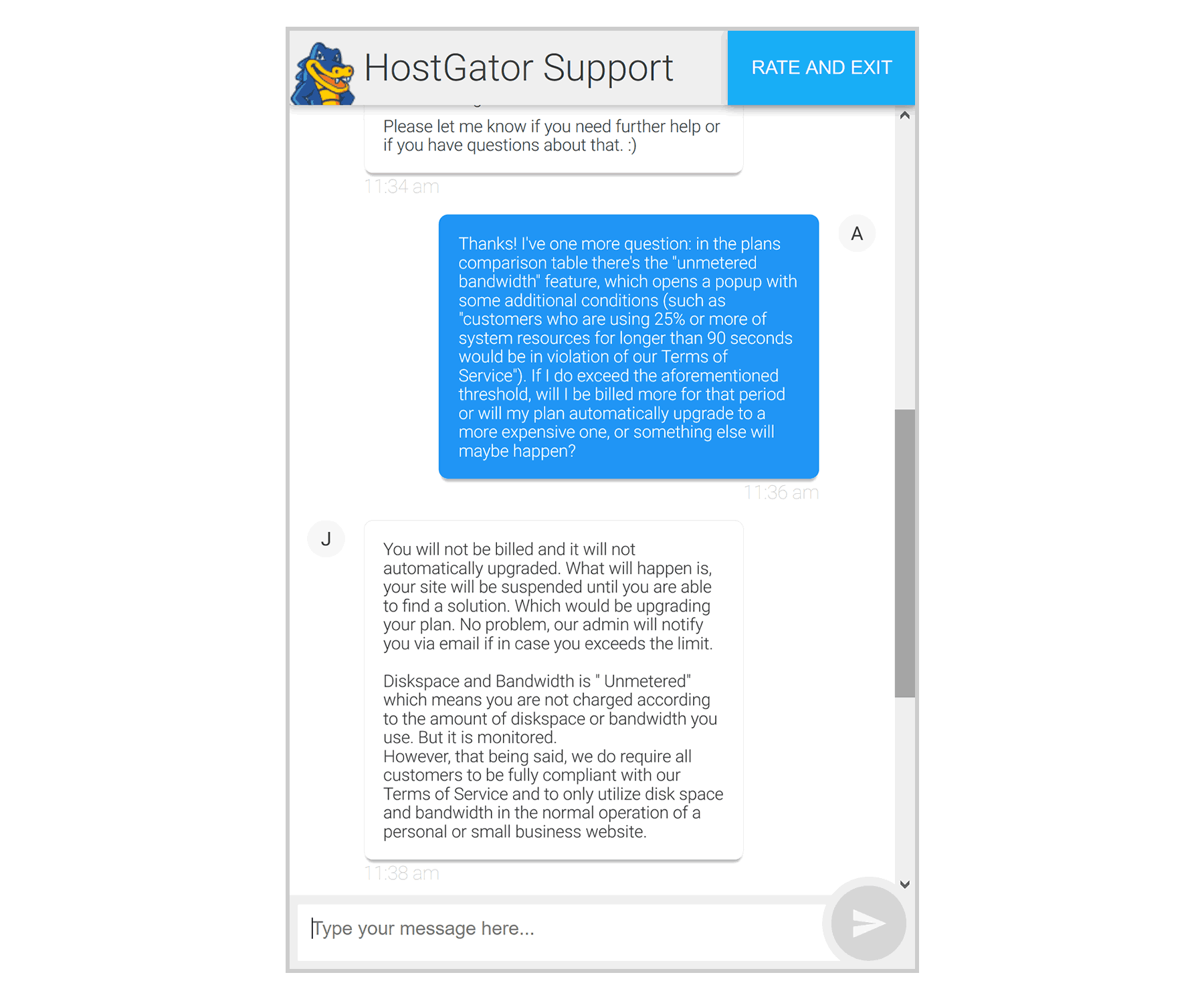 HostGator chat