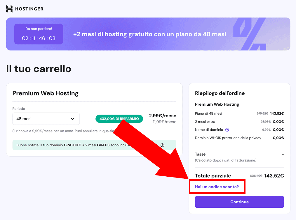 Codice coupon Hostinger 2025