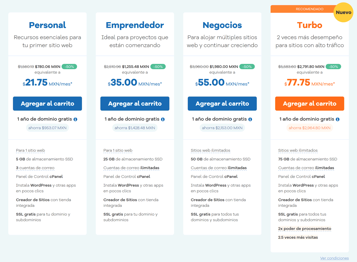 HostGator Mexico: planos