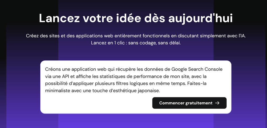 Hostinger Horizons : exemple de prompt