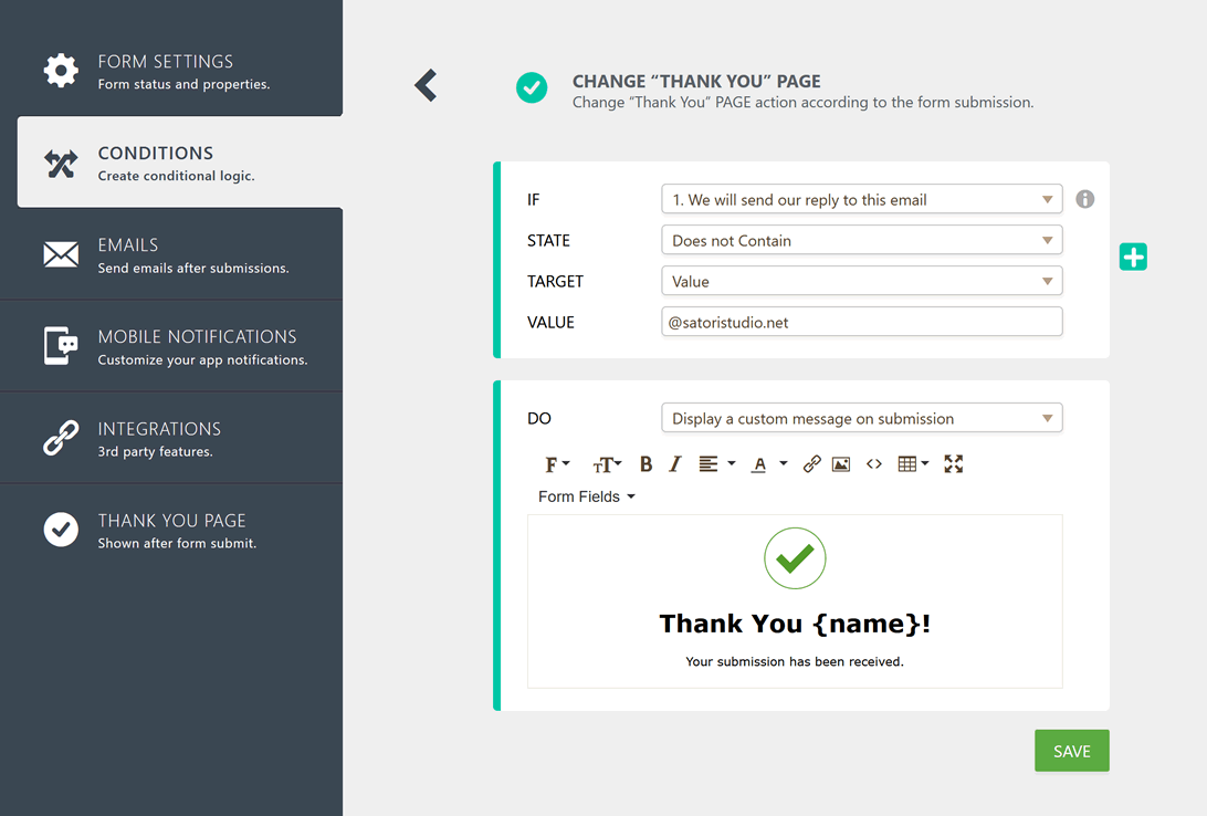 jotform conditional logic