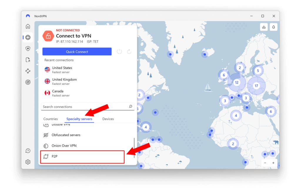 NordVPN special servers