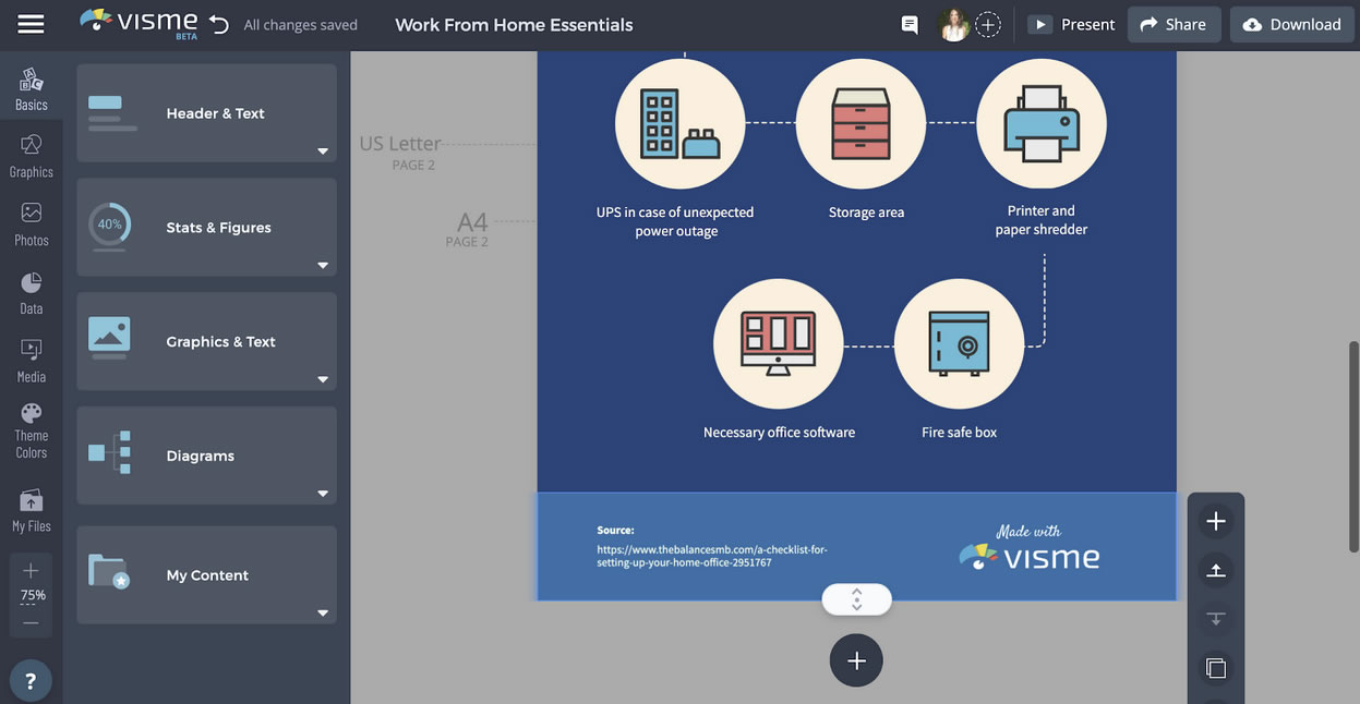 Visme Interface: Infographic