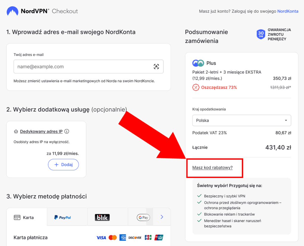 Instrukcja kuponu NordVPN