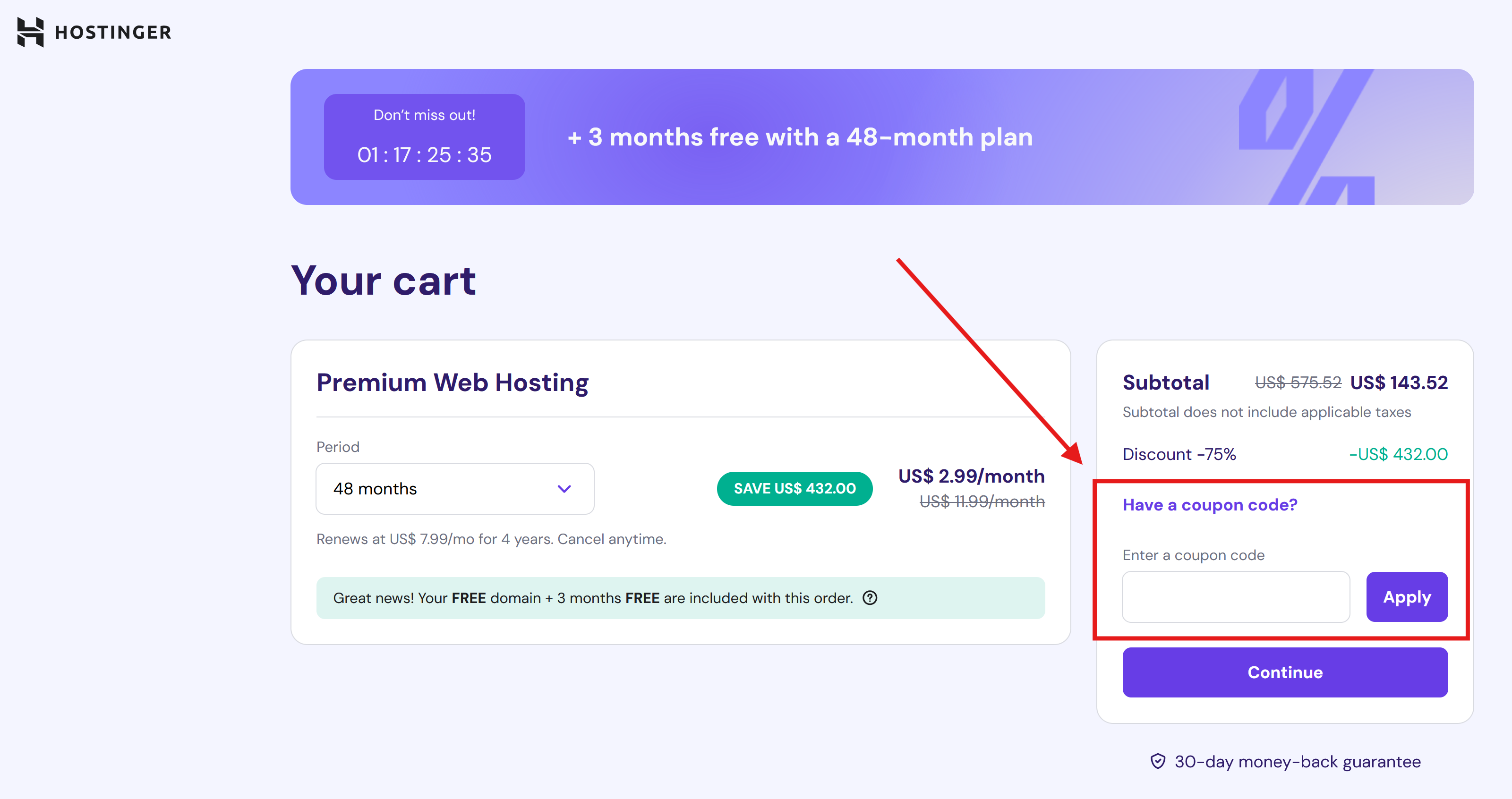 Hostinger cupón descuento