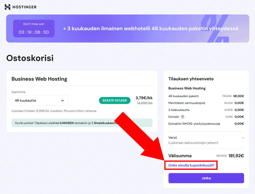 Hostinger kuponkikoodi 2025